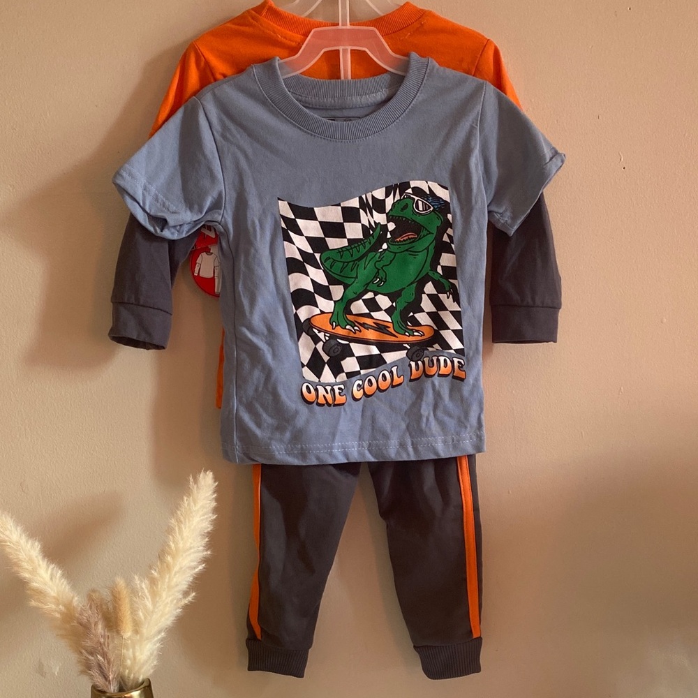 Kids Dinosaur Graphic Tee and Pants Set